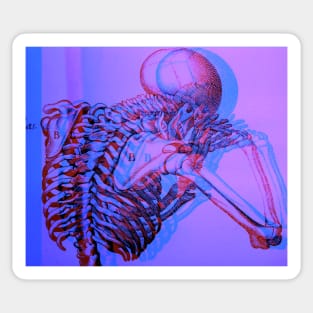 Skeleton Antique Engraving Glitch Ver. Sticker